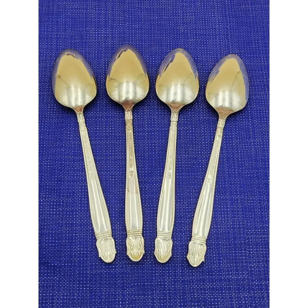Holmes & Edwards International Silver 1938 Danish Princess Teaspoon Spoon Set 4